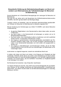 Düsseldorfer Erklärung der Behindertenbeauftragten