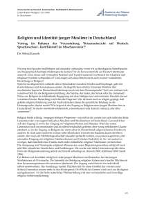 Religion und Identität junger Muslime in Deutschland