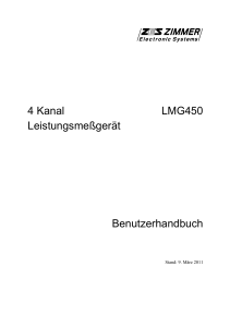 4 Kanal LMG450 Leistungsmeßgerät Benutzerhandbuch