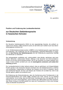 Position und Forderung zur Deutschen Gebärdensprache