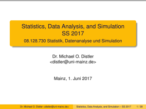 Statistics, Data Analysis, and Simulation SS 2017