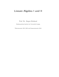 Lineare Algebra I und II - Mathematisches Institut