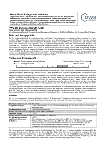 Wesentliche Anlegerinformationen PWM US Dynamic Growth