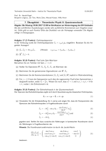 Quantenmechanik - Institut für Theoretische Physik