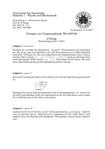 Universit¨at des Saarlandes Fakult¨at 7 – Physik und Mechatronik