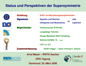 Status und Perspektiven der Supersymmetrie - RWTH