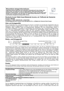 Wesentliche Anlegerinformationen Deutsche Invest I Multi Asset