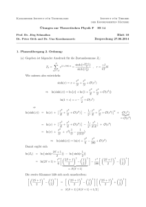 Ubungen zur Theoretischen Physik F SS 14 Blatt 10