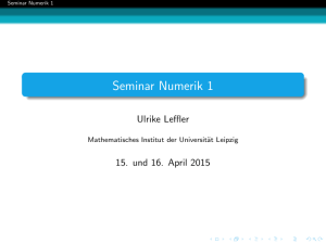 Seminar Numerik 1 - Mathematisches Institut