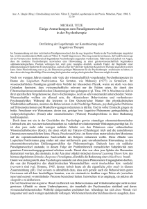 Einige Anmerkungen zum Paradigmenwechsel in der Psychotherapie