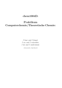 Praktikum Computerchemie/Theoretische Chemie