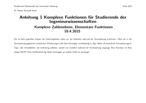 Anleitung 1 Komplexe Funktionen für Studierende der