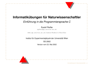 Informatik ¨ubungen f ¨ur Naturwissenschaftler