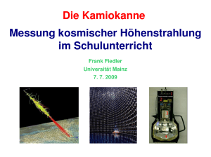 Die Kamiokanne Messung kosmischer