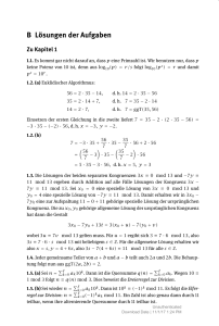 B Lösungen der Aufgaben