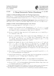 6.¨Ubung Riemannsche Flächen (Hausübung)