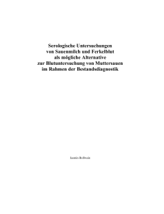 Serologische Untersuchungen von Sauenmilch und Ferkelblut als