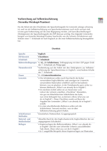 Vorbereitung auf Selbsteinschätzung (Veronika Weiskopf