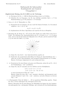Mathematik für Informatiker Kombinatorik und Analysis ¨Ubungsblatt 3