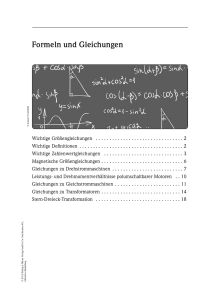 Formeln und Gleichungen