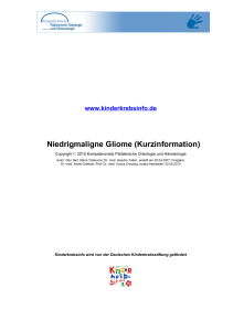 Niedrigmaligne Gliome (Kurzinformation)