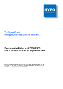 Tri Style Fund Rechenschaftsbericht 2008/2009