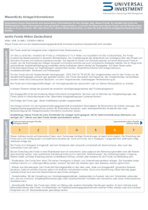 Wesentliche Anlegerinformationen sentix Fonds Aktien Deutschland