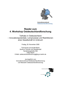 Reader zum 4. Workshop Ostdeutschlandforschung