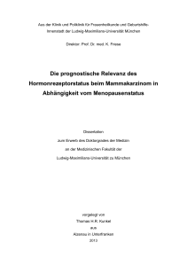 Die prognostische Relevanz des Hormonrezeptorstatus beim