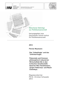 Münchener Beiträge zur Politikwissenschaft herausgegeben vom