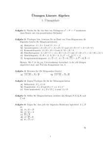 ¨Ubungen Lineare Algebra 1.¨Ubungsblatt