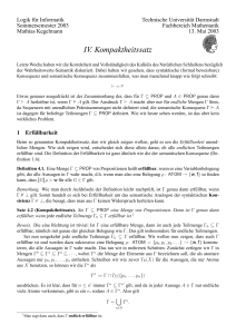 IV. Kompaktheitssatz - TU Darmstadt/Mathematik