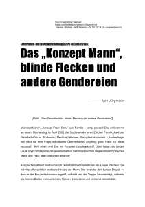 „Konzept Mann“, blinde Flecken und andere Gendereien