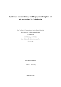 Synthese und Charakterisierung von Übergangsmetallkomplexen