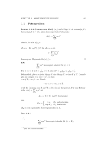 1.1 Potenzreihen