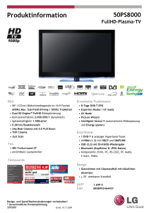 Produktinformation 50PS8000 FullHD-Plasma-TV