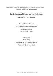 Der Einfluss von Diabetes auf den Verlauf der