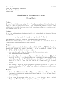 Algorithmische Kommutative Algebra ¨Ubungsblatt 8