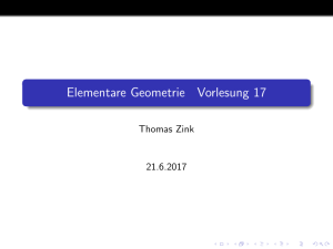 Elementare Geometrie Vorlesung 17