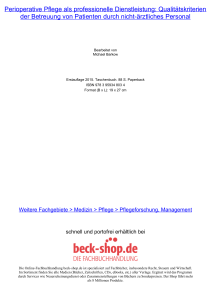 Perioperative Pflege als professionelle Dienstleistung - Beck-Shop