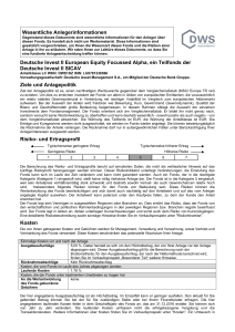 Wesentliche Anlegerinformationen Deutsche Invest II