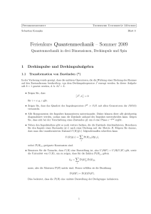 Ferienkurs Quantenmechanik – Sommer 2009 - TUM