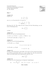 Blatt 7 - Fachbereich Mathematik und Statistik