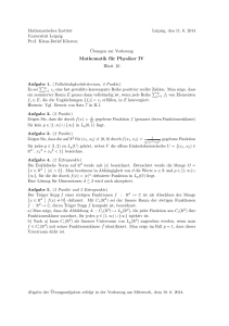 Mathematik für Physiker IV Blatt 10