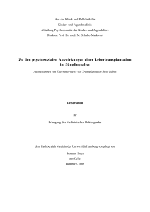 Zu den psychosozialen Auswirkungen einer Lebertransplantation im