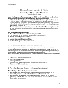 125 mg Filmtabletten Amoxicillin/Clavulansäure Lesen