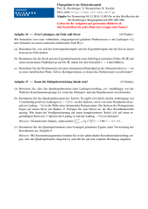¨Ubungsblatt 6 zur Elektrodynamik Prof. K. Hornberger, S