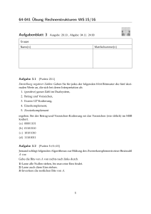 64-041 - Übung Rechnerstrukturen: Aufgabenblatt 3