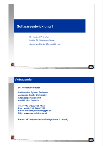 Softwareentwicklung 1 - SSW