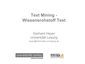 Text Mining - ASV, Uni Leipzig